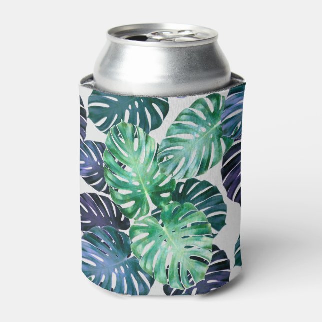 Rafraîchisseur Pour Canette Feuilles de Monstera Tropical (Can devant)