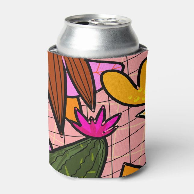 Rafraîchisseur Pour Canette feuilles tropicaux Abstraits et fleurs (Can devant)