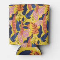 Feuilles tropicaux et baies, arrière - plan jaune.