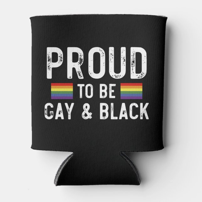 Rafraîchisseur Pour Canette Fier D'Être Gay Et Black Pride Mois 2025 (Devant)