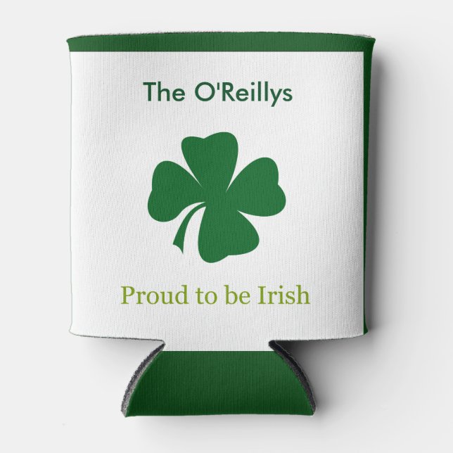 Rafraîchisseur Pour Canette Fier d'être Irlandais Shamrock personnalisé Can Co (Devant)