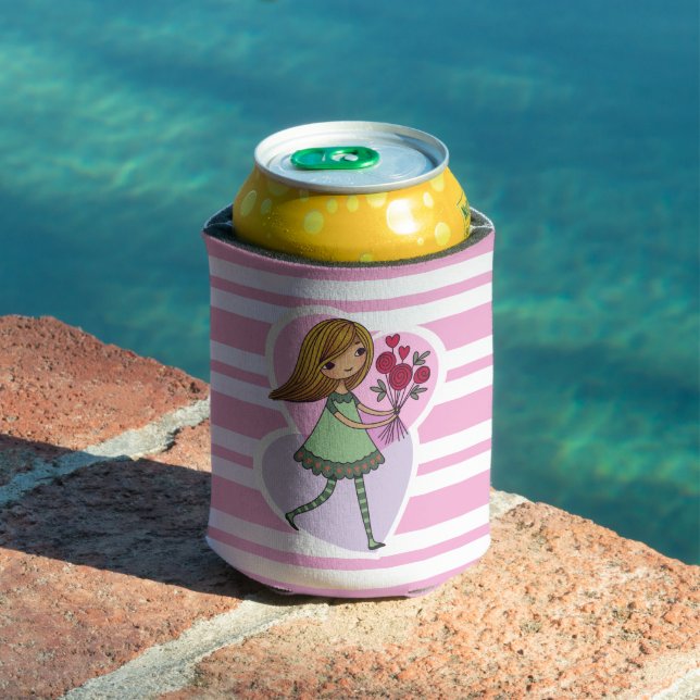 Rafraîchisseur Pour Canette Fille aux fleurs (Piscine in situ)
