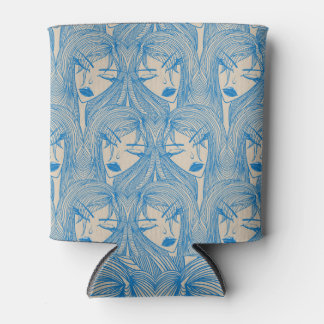 Rafraîchisseur Pour Canette Fille glamour : motif sans couture stylisée.