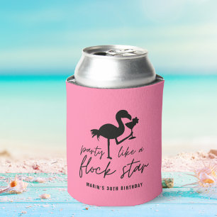 Rafraîchisseur Pour Canette Flamant rose Fête Comme Un Flock Star Tropical Ann