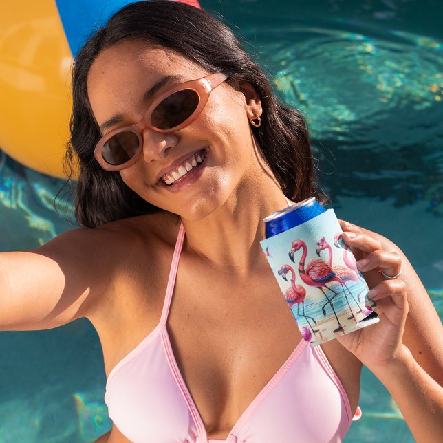 Rafraîchisseur Pour Canette Flamingle Beach Party (Créateur téléchargé)