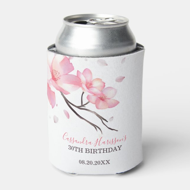 Rafraîchisseur Pour Canette Fleur de cerisier rose pâle Sakura anniversaire (Can devant)