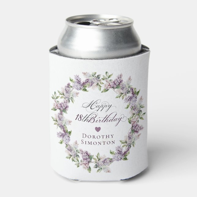 Rafraîchisseur Pour Canette Fleur de printemps violette Lilac 18e anniversaire (Can devant)