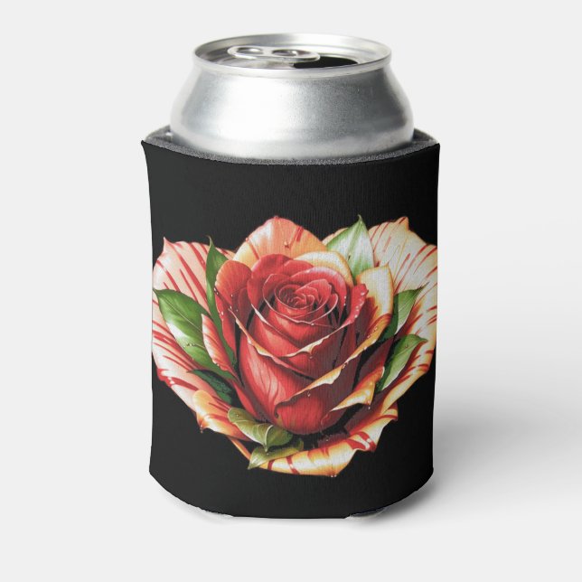 Rafraîchisseur Pour Canette Fleur design Rose Sucre de canne unique (Can Dos)
