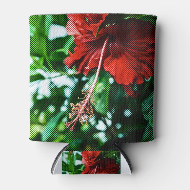 Rafraîchisseur Pour Canette Fleur d'Hibiscus rouge (Devant)