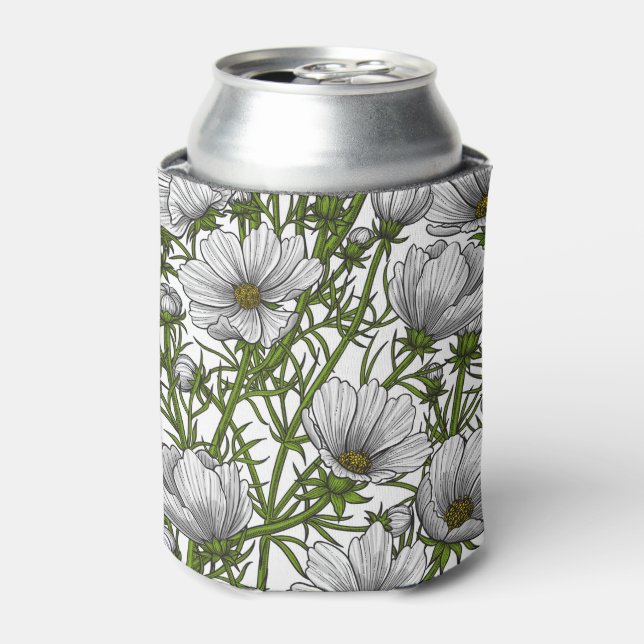 Rafraîchisseur Pour Canette Fleurs cosmos blanches (Can devant)
