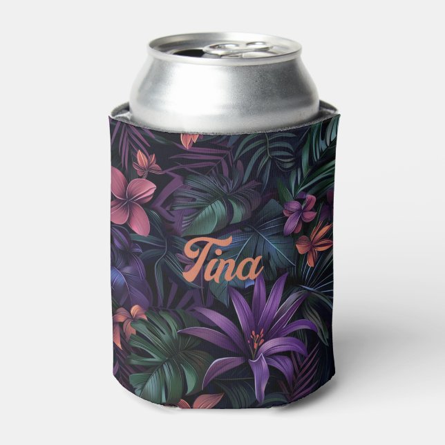 Rafraîchisseur Pour Canette Fleurs de jungle foncée (Can devant)