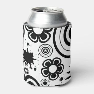 Rafraîchisseur Pour Canette Fleurs fantaisistes noir et blanc, Cercles, Éclabo