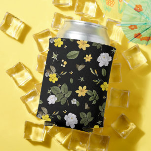 Rafraîchisseur Pour Canette Fleurs jaunes et roses blanches 2