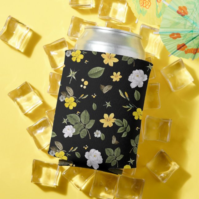 Rafraîchisseur Pour Canette Fleurs jaunes et roses blanches 2 (Été in situ)