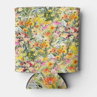 Rafraîchisseur Pour Canette Fleurs Minuscules Champ : Aquarelle Lumineuse.