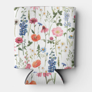 Rafraîchisseur Pour Canette Fleurs sauvages d'été, aquarelle motif sans coutur
