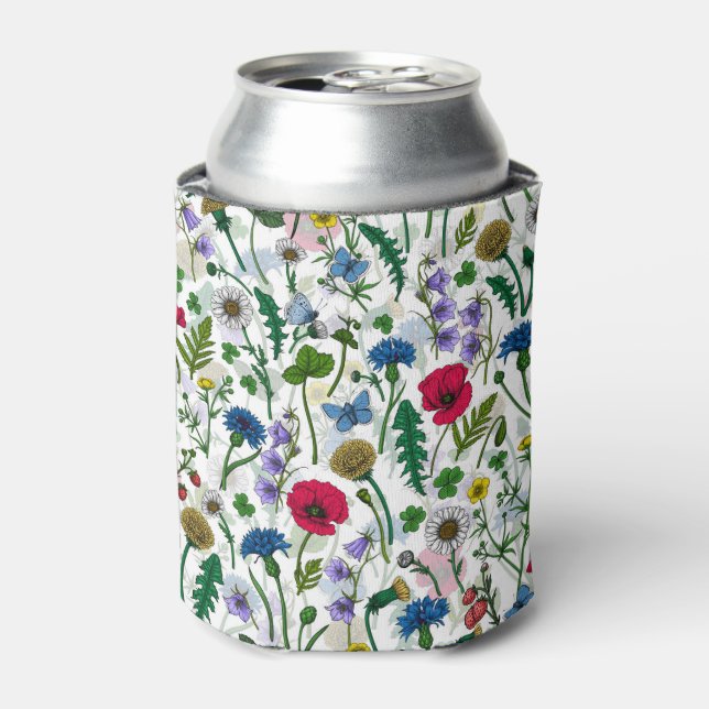 Rafraîchisseur Pour Canette Fleurs sauvages sur blanc cassé (Can devant)