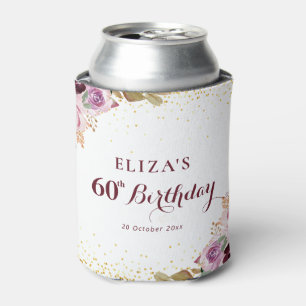 Rafraîchisseur Pour Canette Fleurs violettes 60e anniversaire