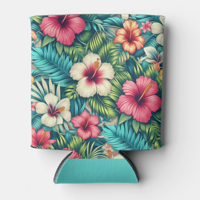 Rafraîchisseur Pour Canette Floral hawaïen/tropical (Devant)