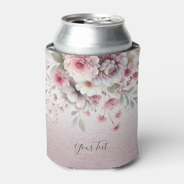 Rafraîchisseur Pour Canette Flore rose rose moderne peut refroidir (Can devant)