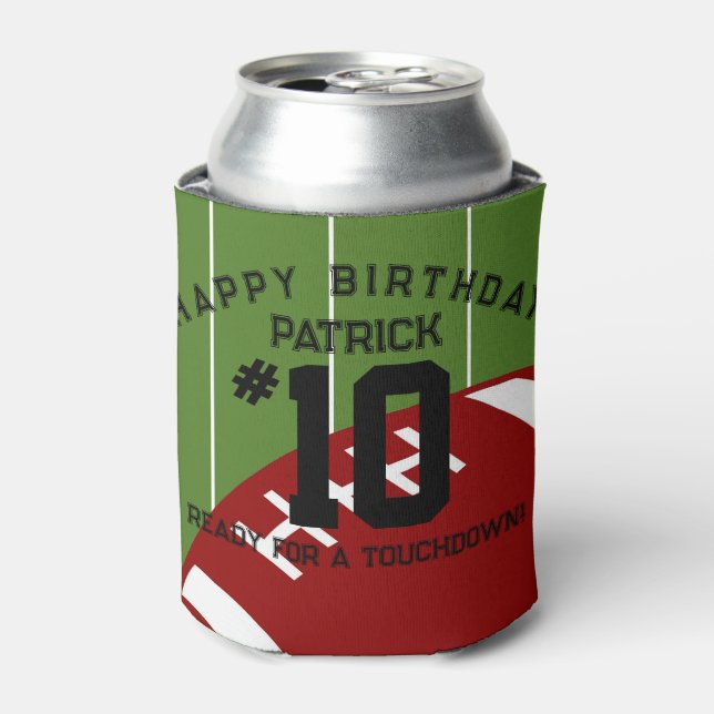 Rafraîchisseur Pour Canette Football Anniversaire Fête Bannière personnalisée (Can devant)