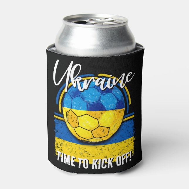 Rafraîchisseur Pour Canette Football Ukraine Drapeau, Ventilateur sportif euro (Can devant)