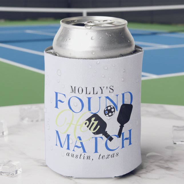 Rafraîchisseur Pour Canette Found Her Match Pickleball Sporty Bachelorette (Found Her Match Pickleball Sporty Bachelorette Can Cooler)