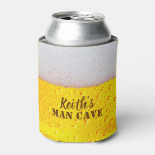 Rafraîchisseur Pour Canette Frothy Golden Beer Bubbles Texture Homme Cave