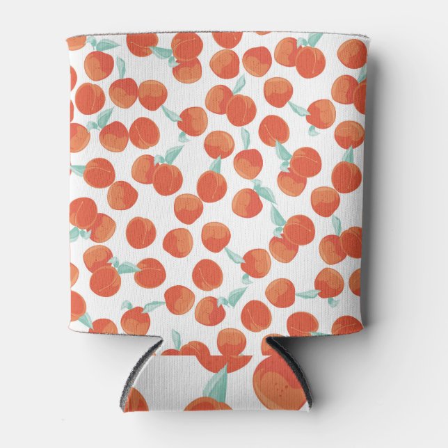 Rafraîchisseur Pour Canette Fruits de pêche, motif d'été. (Devant)