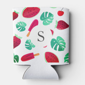 Rafraîchisseur Pour Canette Fruits d'été et feuille de palme | Monogramme