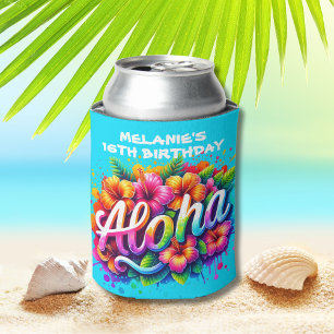 Rafraîchisseur Pour Canette Fun Aloha Tropical Anniversaire