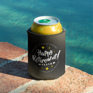 Rafraîchisseur Pour Canette Fun Gold Glitter Stars Retirement New Adventures