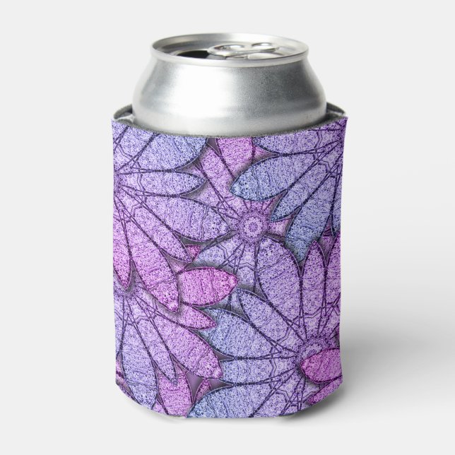 Rafraîchisseur Pour Canette Fun Purple Flowers (Can devant)