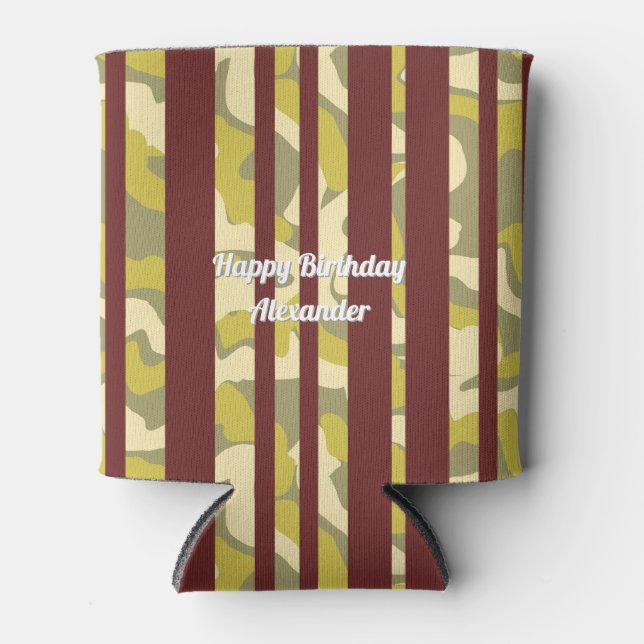 Rafraîchisseur Pour Canette Fun Urban Camouflage Stripe Pattern Birthday (Devant)