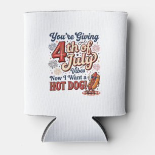 Rafraîchisseur Pour Canette Funny 4th of July Hot Dog Vintage Shirt Design_1