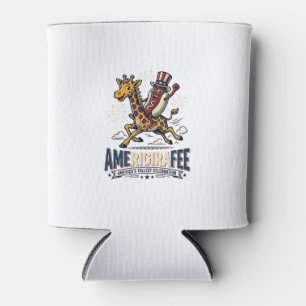 Rafraîchisseur Pour Canette Funny Amerigiraffee Patriotique Giraffe Hot Dog Ch