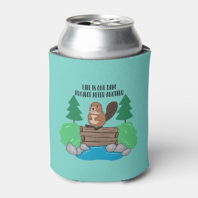 Rafraîchisseur Pour Canette Funny Animal Busy Beaver Dam Project (Can devant)
