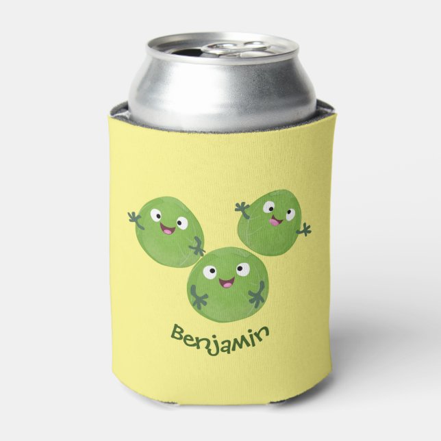 Rafraîchisseur Pour Canette Funny Brussels sprouts légumes caricature (Can devant)
