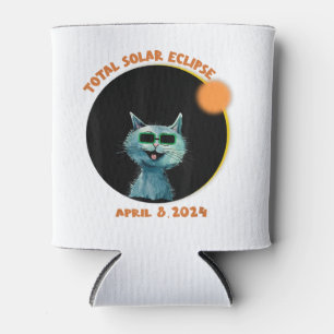 Rafraîchisseur Pour Canette Funny Chat Watching Total Solar Eclipse 2024