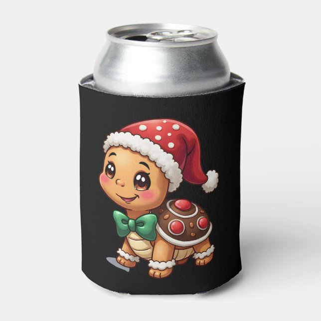 Rafraîchisseur Pour Canette Funny Gingerbread Man Turtle Christmas Womens Mens (Can devant)