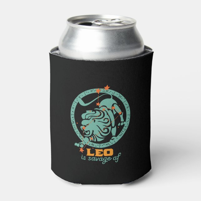Rafraîchisseur Pour Canette Funny Leo Zodiac Star Sign Astrologie Anniversaire (Can devant)
