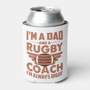 Rafraîchisseur Pour Canette Funny Rugby papa et entraîneur de rugby