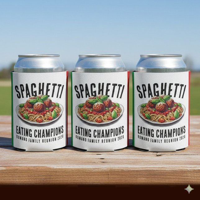 Rafraîchisseur Pour Canette Funny Spaghetti Eating Champion Family Reunion (Funny Spaghetti Eating Champions Italian Family Reunion Can Coolers Cover Photo)