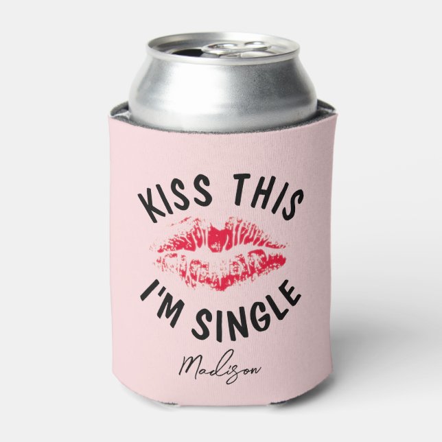 Rafraîchisseur Pour Canette Funny Valentines Jour Rose Rouge Baiser Personnali (Can devant)