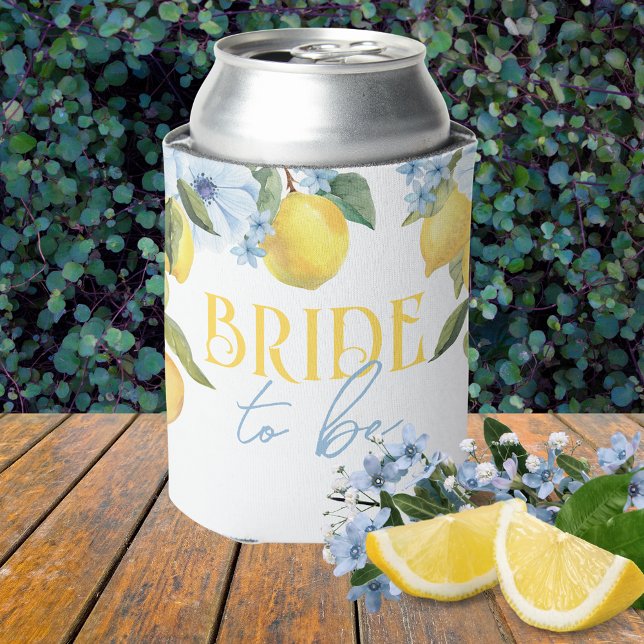 Rafraîchisseur Pour Canette Future Mariée, Lemon Et Fleur Principale (Bride to Be Can Cooler for Lemon Bridal Showers or Engagement Parties)