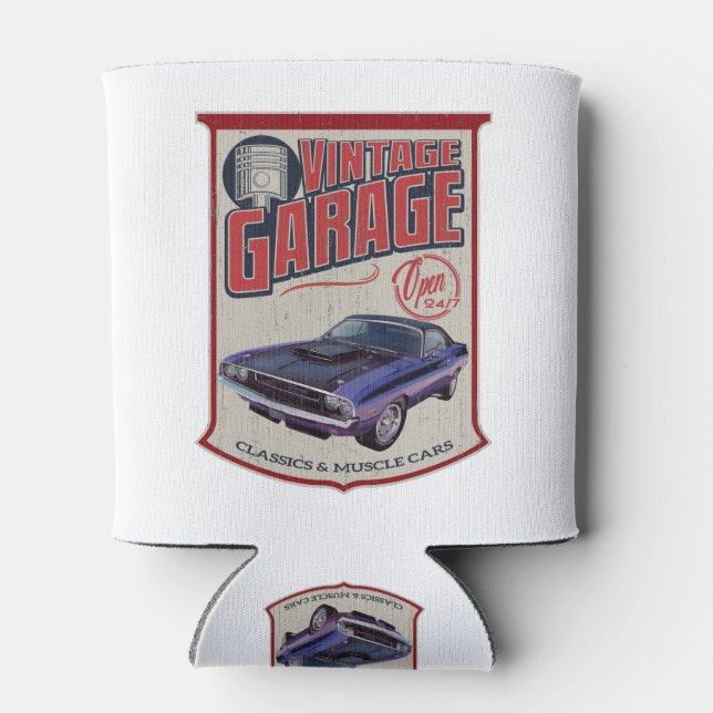Rafraîchisseur Pour Canette Garage Challenger vintage (Dos)