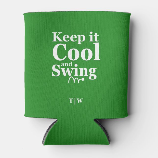 Rafraîchisseur Pour Canette Gardez-le Cool et Swing Golf Thème (Devant)