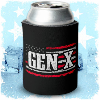 Rafraîchisseur Pour Canette Génération X Gen Xer Fier American Flag Gen X
