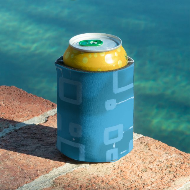 Rafraîchisseur Pour Canette Géométrique bleue (Piscine in situ)