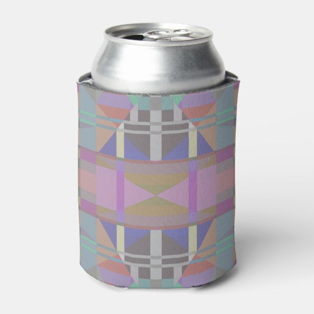 Rafraîchisseur Pour Canette Géométrique vert violet rose (Can devant)